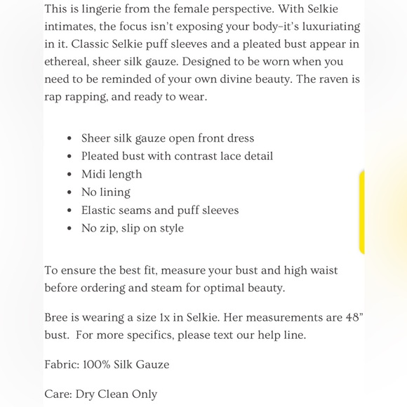 NWT Selkie Garden Song Boudoir Dress - Picture 3 of 4